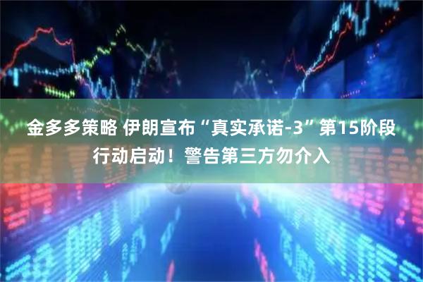 金多多策略 伊朗宣布“真实承诺-3”第15阶段行动启动！警告第三方勿介入