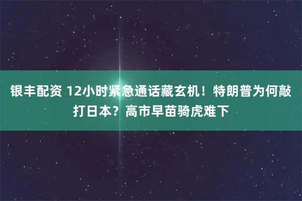 银丰配资 12小时紧急通话藏玄机！特朗普为何敲打日本？高市早苗骑虎难下